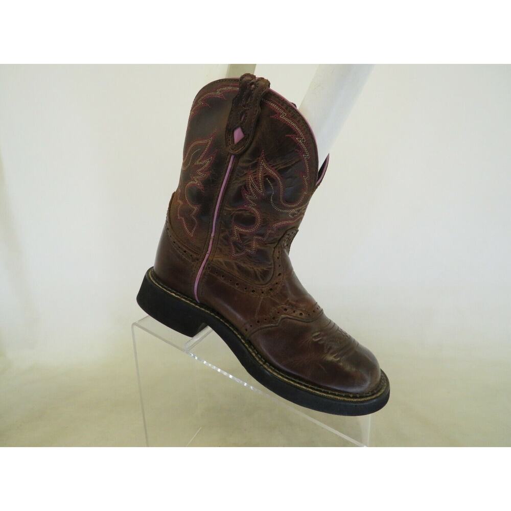 Justin Gypsy Brown Leather Stockman Cowboy Western Boot Womens Size 7 B - Picture 4 of 11